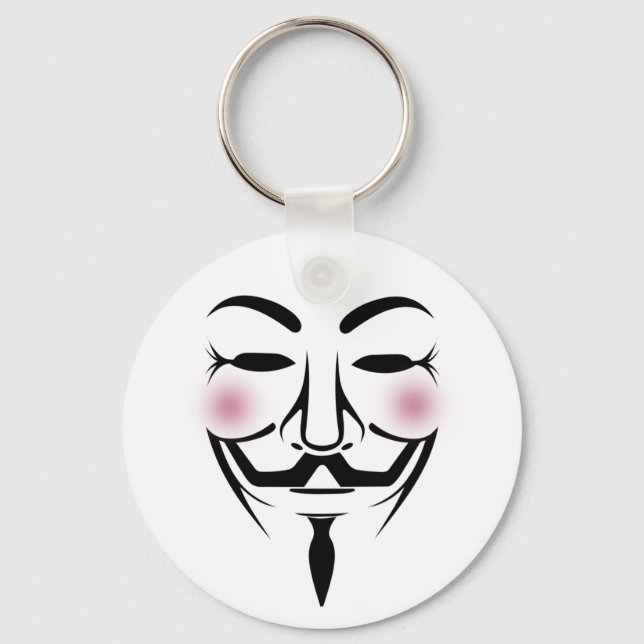 anonymus mask vendetta hacker cyber internet hackt keychain (Front)