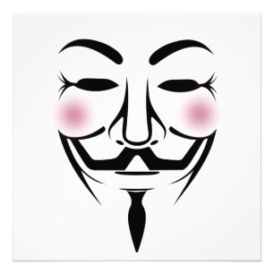anonymus mask vendetta hacker cyber internet hackt photo print