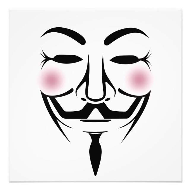 anonymus mask vendetta hacker cyber internet hackt photo print (Front)
