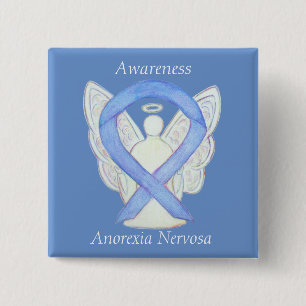 Anorexia Nervosa Awareness Ribbon Angel Custom Pin