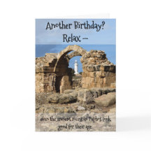 Another Birthday?  Card with Paphos ancient ruins