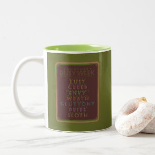 Another Busy Week Brown Gfx Two-Tone Coffee Mug