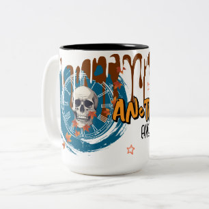 Another Day Another Decay – Skull Clock Halloween Two-Tone Coffee Mug