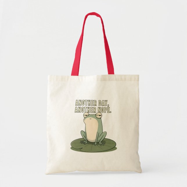 Another Day Another Nope Grumpy Frog Tote Bag (Front)