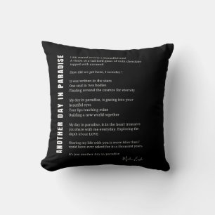 Another day in paradise love poem poetry throw pillow