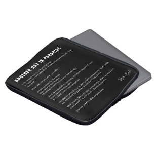Another day in paradise love poem poetry wall art laptop sleeve