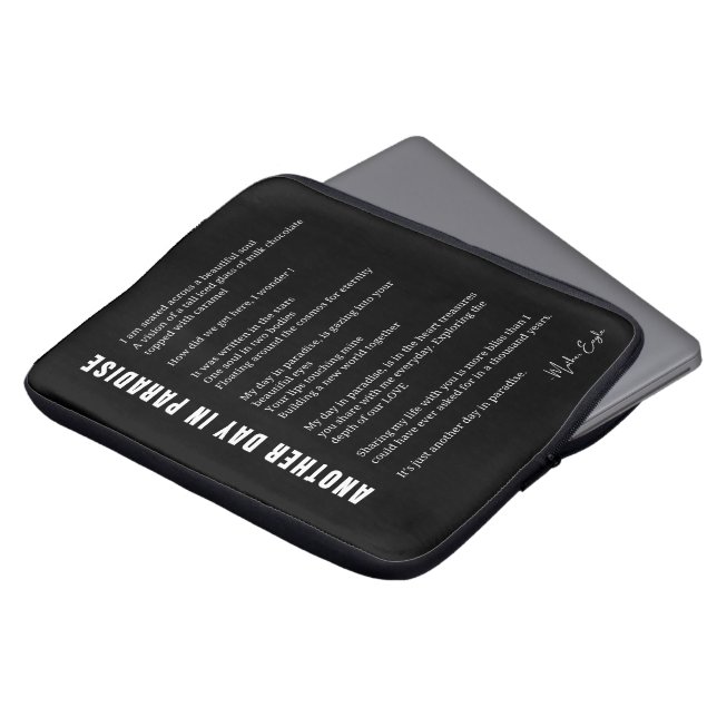 Another day in paradise love poem poetry wall art  laptop sleeve (Front Top)