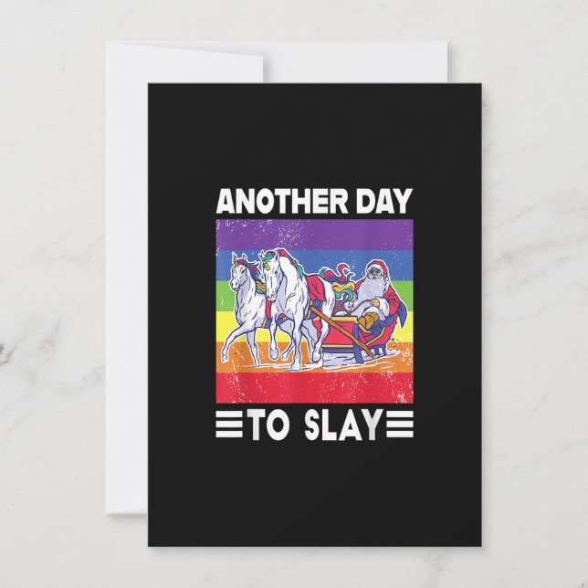 Another Day To Slay Pride Gay Christmas Sweater Fl Invitation (Front)