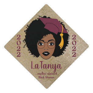 Another Educated Black Woman 2022 Name Graduation  Graduation Cap Topper