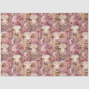 Another Floral Highland Cow Series Design 15 Tissue Paper