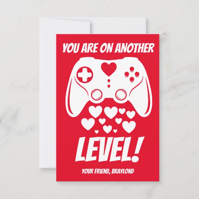 Another Level Video Game Valentines Day Card (Front)