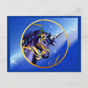 Another Magical Christmas Unicorn Face Postcard