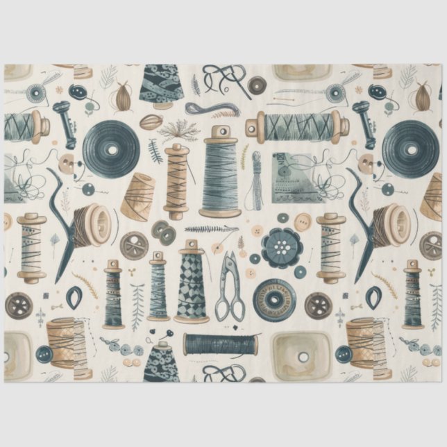 Another Sewing Junk Journal Series Design #2 Tissue Paper (Front)