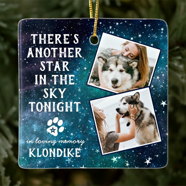 Another Star Pet Loss Sympathy Quote Memorial Ceramic Ornament (Creator Uploaded)