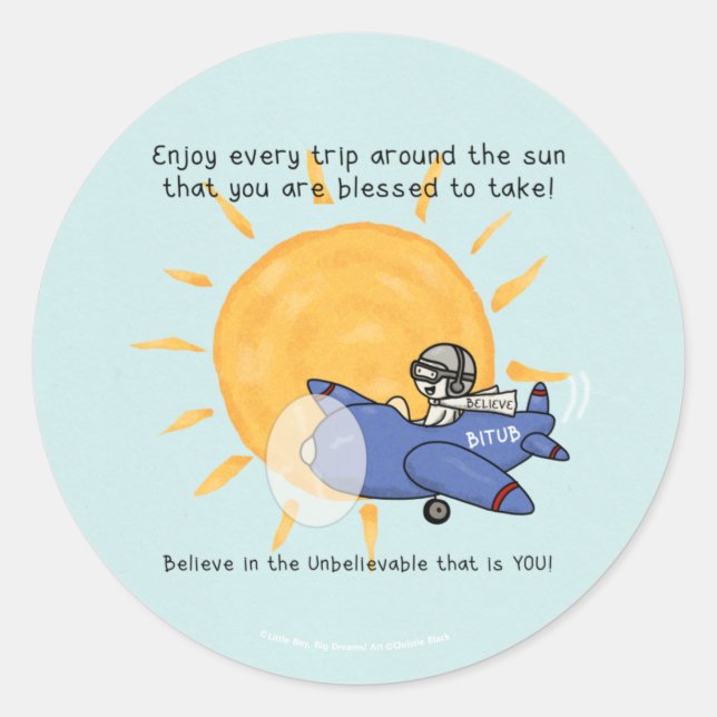 Another Trip Around the Sun Classic Round Sticker (Front)