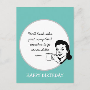 Another Trip Around the Sun Funny Retro Birthday Postcard