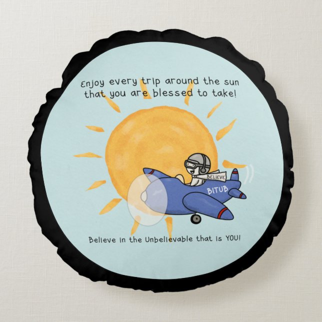 Another Trip Around the Sun Round Pillow (Front)