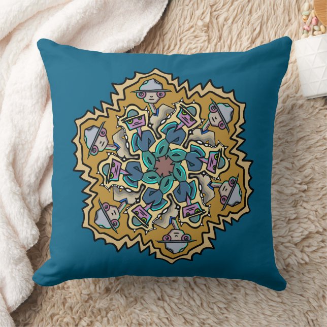 Another Weekend Doodle Throw Pillow (Blanket)