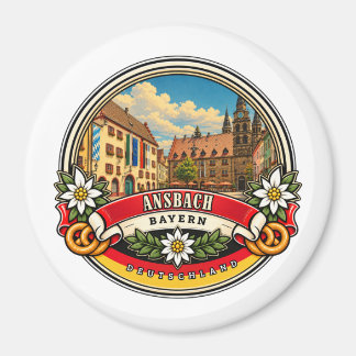 Ansbach Bavaria Germany Vintage Travel Souvenir  Magnet