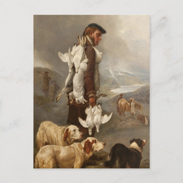 Ansdell Winter Shooting Hares and Ptarmigan Postcard (Front)