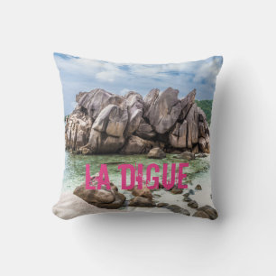 Anse Cocos Seychelles La Digue Beach gift Throw Pillow