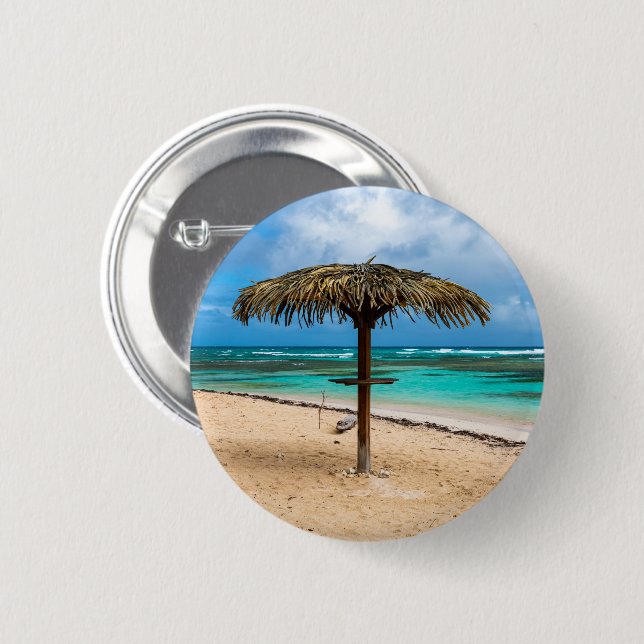 Anse des Rochers beach 2 Inch Round Button (Front & Back)