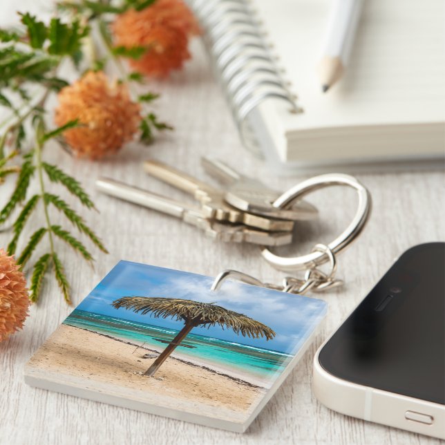 Anse des Rochers beach Keychain (Front Right)