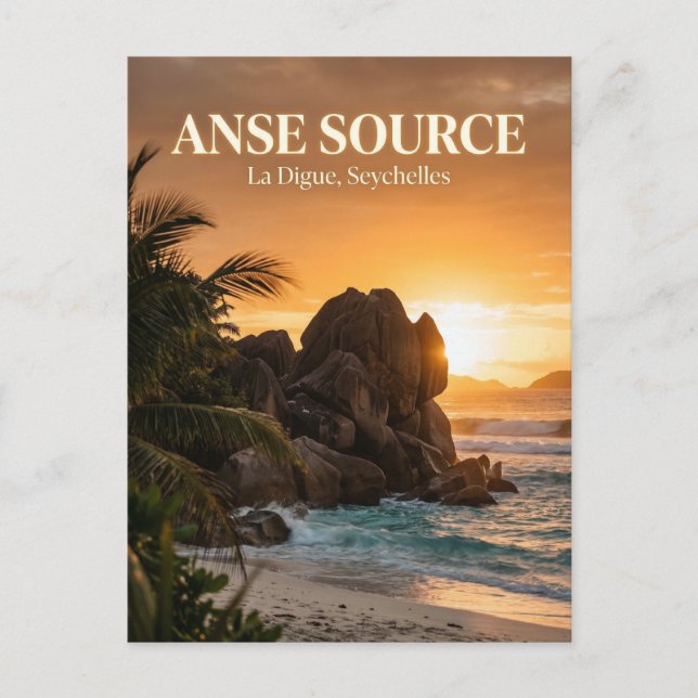 Anse Source d'Argent, La Passe, La Digue Postcard (Front)