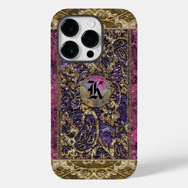 Anselme Kean Elegant Victorian Monogram Case-Mate iPhone Case (Back)