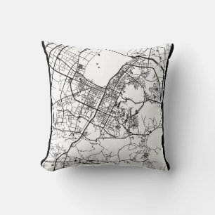 Anshan China City Map Throw Pillow