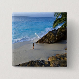 Ansi Victorin Beach, Fregate Island 2 Inch Square Button