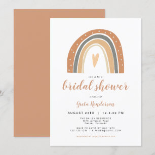 ANSLEY   Boho Burnt Orange Rainbow Bridal Shower Invitation
