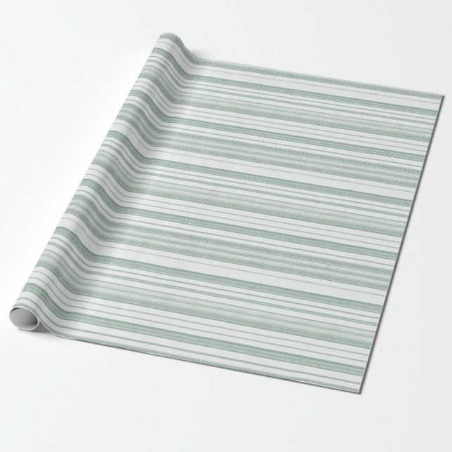 Anson Green Stripe Wrapping Paper (Unrolled)
