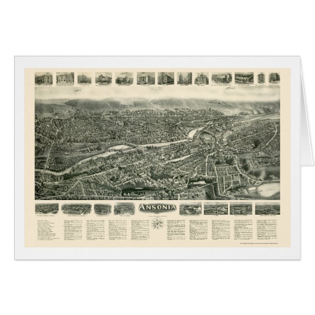 Ansonia, carte panoramique de CT - 1921 (Devant horizontal)