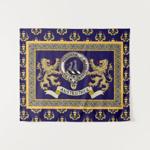 Anstruther Clan Badge Personalized Blue Tapestry