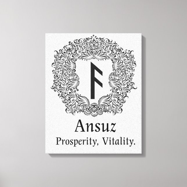 Ansuz-rune / Prosperity, Vitality Canvas Print (Front)