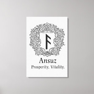 Ansuz-rune / Prosperity, Vitality Canvas Print