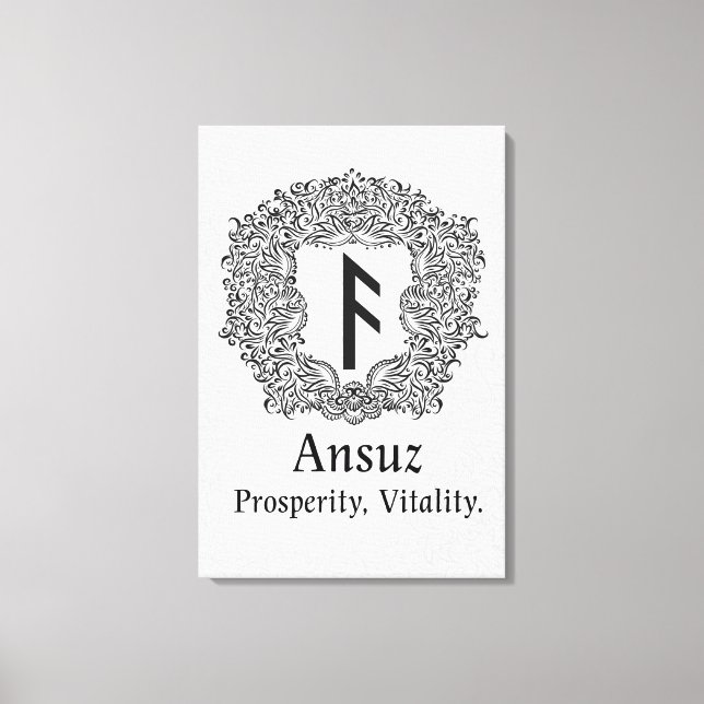 Ansuz-rune / Prosperity, Vitality Canvas Print (Front)