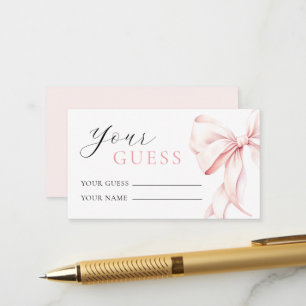 Answer Card Pink Bow Baby Shower