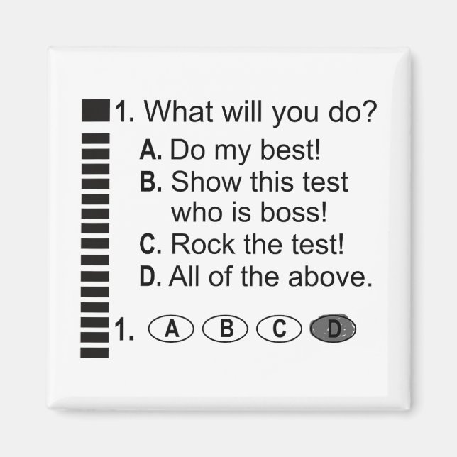 Answer Sheet Rock The Exam School Testing Encourag Magnet (Front)