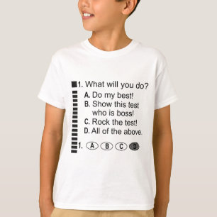 Answer Sheet Rock The Exam School Testing Encourag T-Shirt