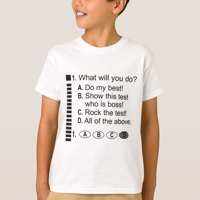 Answer Sheet Rock The Exam School Testing Encourag T-Shirt (Front)