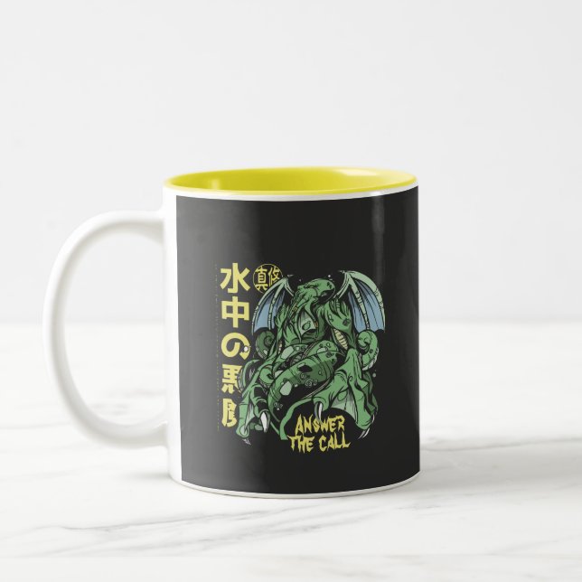Answer the Call Cthulhu with Japanese Two-Tone Coffee Mug (Left)