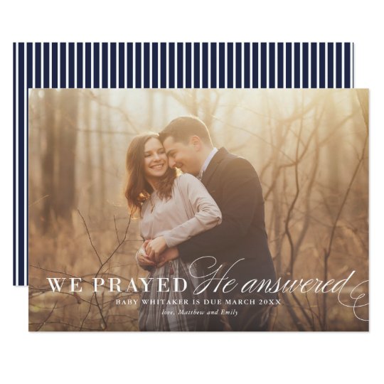 Answered Prayer Pregnancy Announcement Photo Card