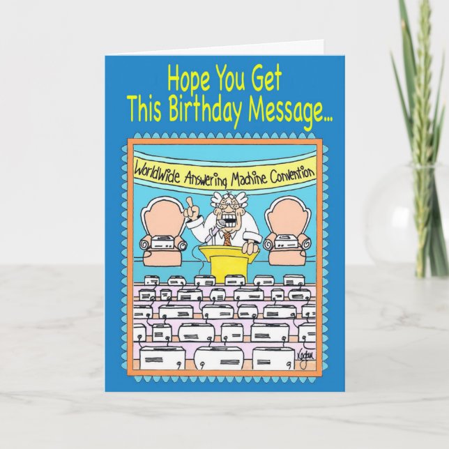 ANSWERING MACHINES Birthday Card (Front)