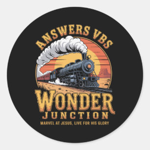 Answers Vbs 2025 Wonder Junction Christian Train G Classic Round Sticker