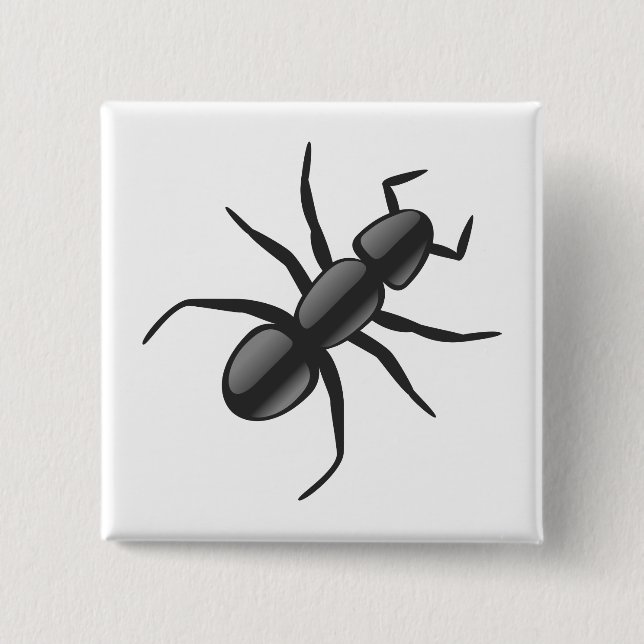 Ant 2 Inch Square Button (Front)