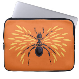 Ant Art Insect Lover Orange Entomology Bugs Laptop Sleeve