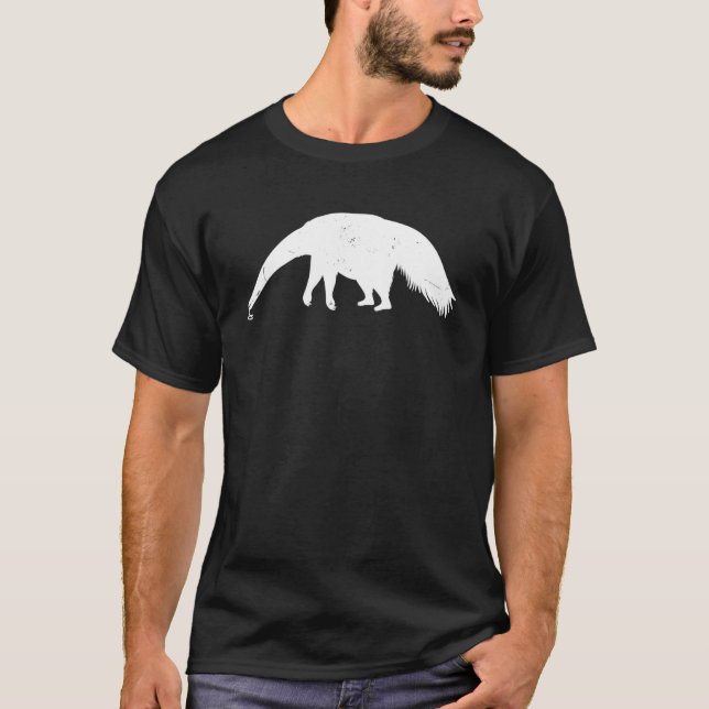 Ant Bear Silhouette Retro Rainforest Zoo Animal Lo T-Shirt (Front)