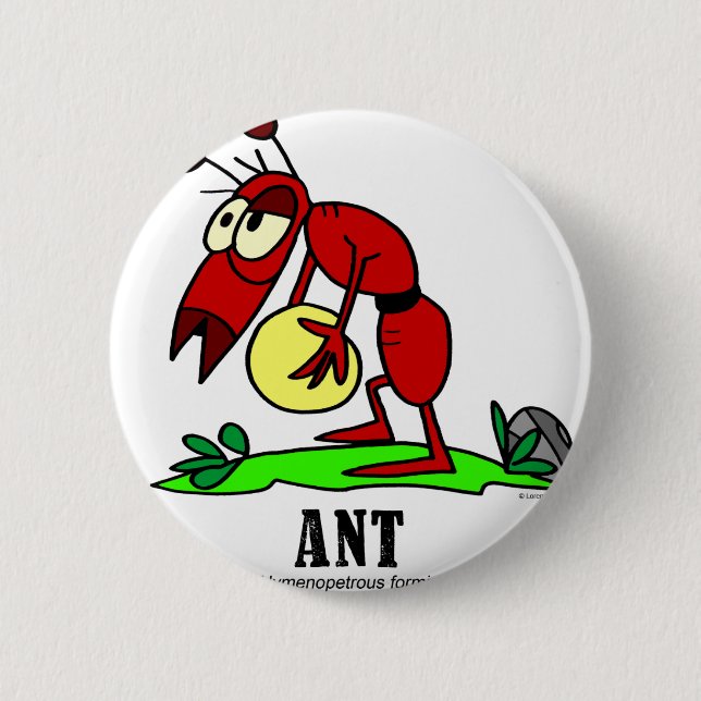 Ant by Italian Artist Lorenzo Traverso 2 Inch Round Button (Front)